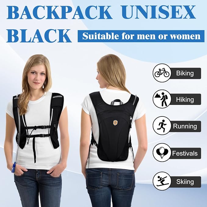 Hydration Backpack with 2L Water Bladder Bag, Lightweight and Breathable - Image 7