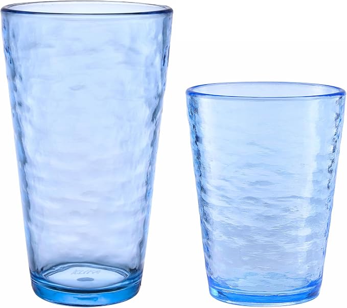 KLIFA- RIPPLE- 16 & 22.5 ounce, Acrylic Tumbler & Highball Drinking Glasses Cups by KLIFAHome
