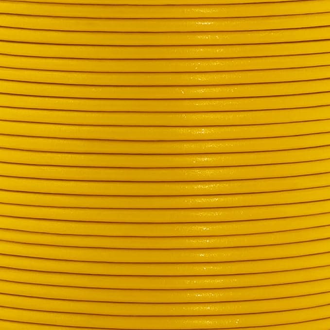 Mandala Crafts Round Genuine Mustard Yellow Leather Cord - Image 3