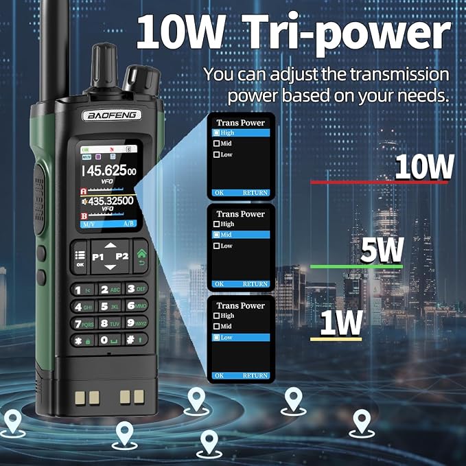BAOFENG UV-32 Ham Radio Long Range 10W Rechargeable Walkie Talkies UV32 5RM K5 - Image 4