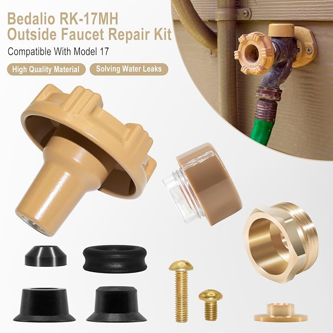 RK-17MH Outside Faucet Repair Kit Metal Handle Compatible - Image 2