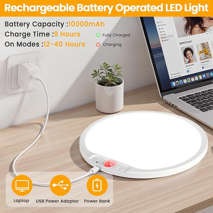 SunRider 12 Inch Rechargeable Motion Sensor LED Ceiling Light - Image 5