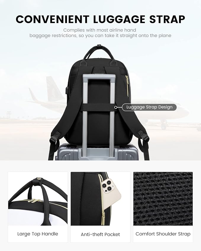 LOVEVOOK Laptop Backpack for Women, Lightweight Casual Daypacks, 15.6in Laptop - Image 5
