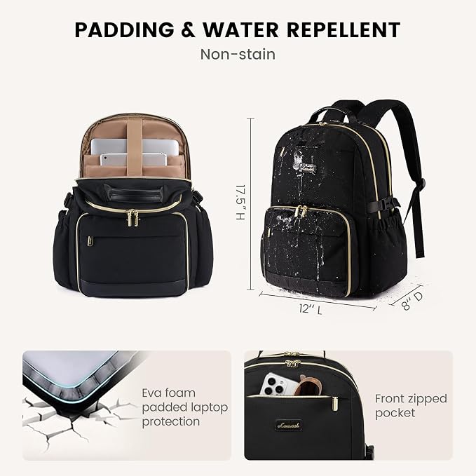 LOVEVOOK Lunch Backpack with Lunch Compartment, 15.6 Inch Laptop Work Travel - Image 5