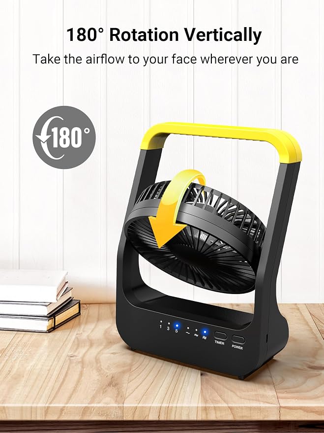 Gazeled Battery Powered Fan, Long Lasting Battery Operated Fans - Image 5