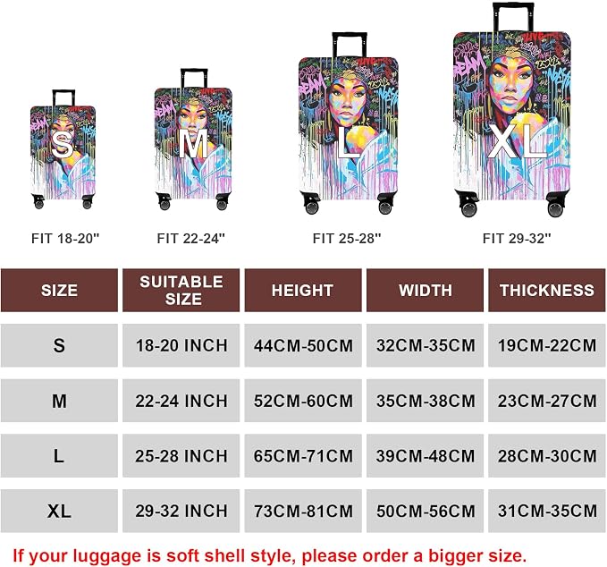 WUJIAONIAO Travel Luggage Cover Baggage Suitcase Cover Protector Skins 18-32 - Image 6
