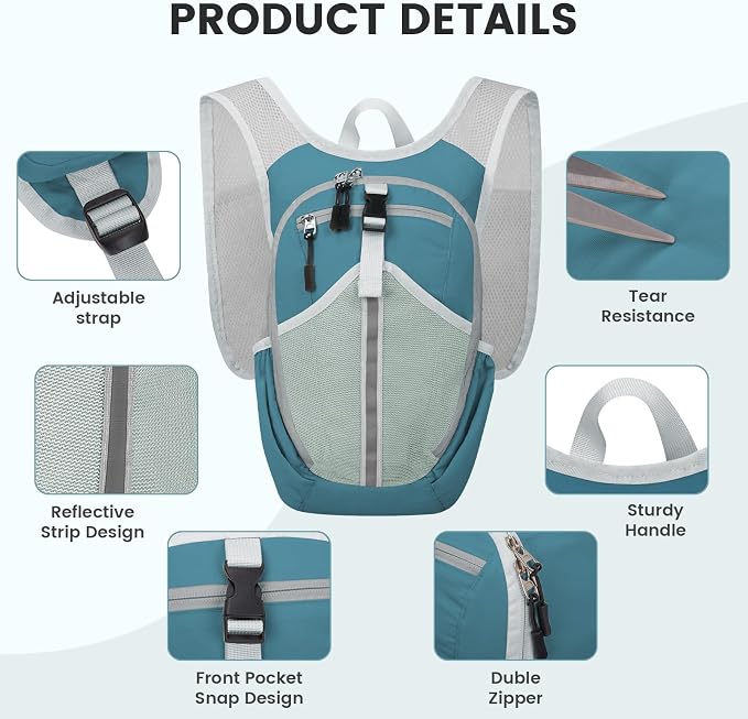 Small Hiking Backpack 10L-Lightweight Packable Foldable Backpack - Image 6