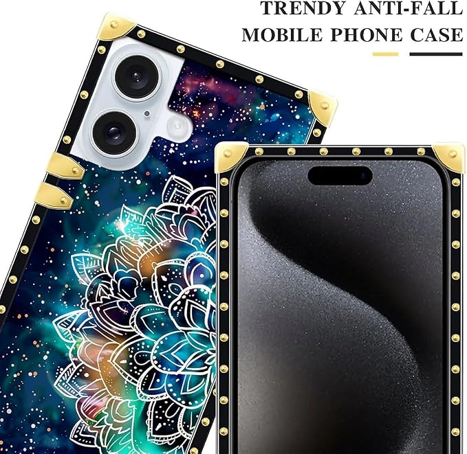 Compatible with iPhone 16 Case, Starry Sky Colourful Mandala Luxury Golden - Image 4