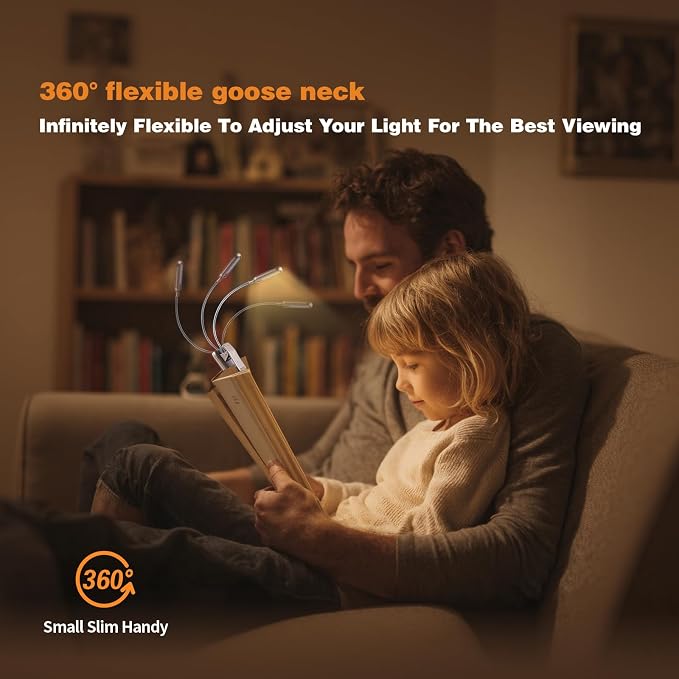 VAVOFO Rechargeable Book Light for Reading in Bed Kids, 7 LED Reading Light - Image 6