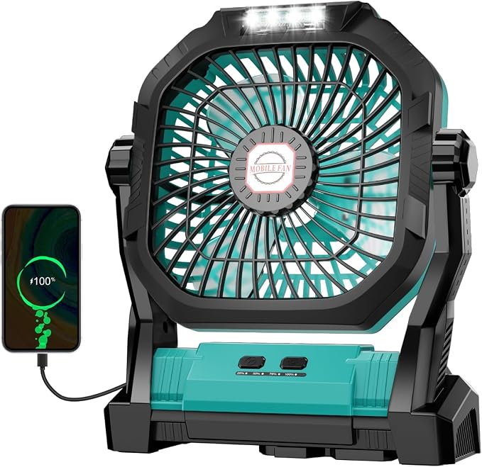 Camping Fan Rechargeable, 20000mAh Battery Powered Portable Fan by Unknown