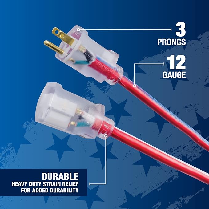 Southwire Heavy Duty Extension Cord, 12 Gauge, 3 Conductor, Outdoor Cord - Image 5