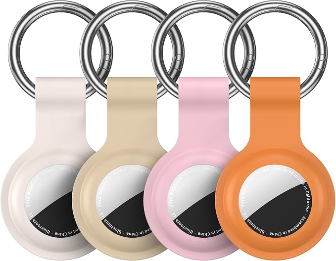 Compatible with AirTag Holder Case Keychain 4 Pack, by HATALKIN