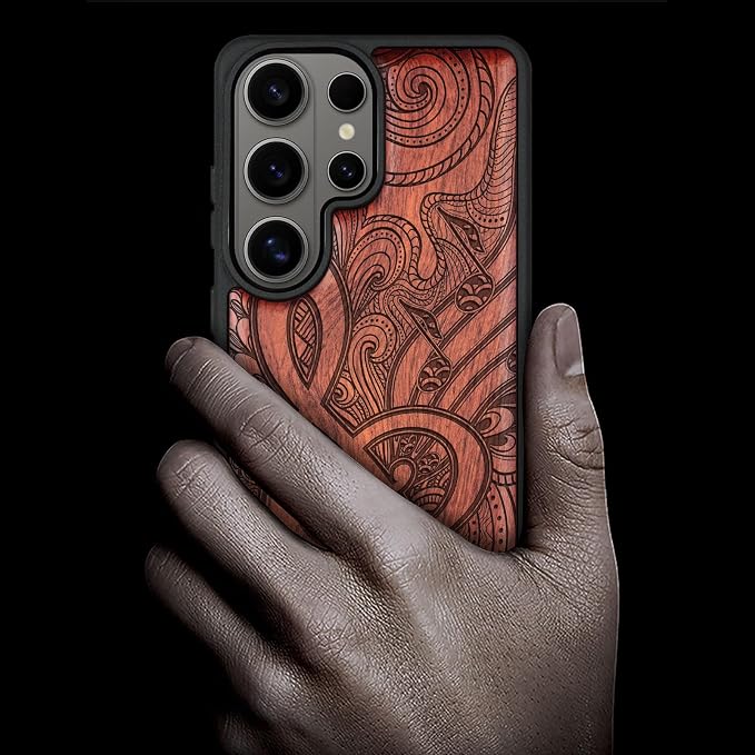 Carveit Magnetic Wooden Case for Samsung Galaxy S26 Ultra Case 2026, TPU - Image 2