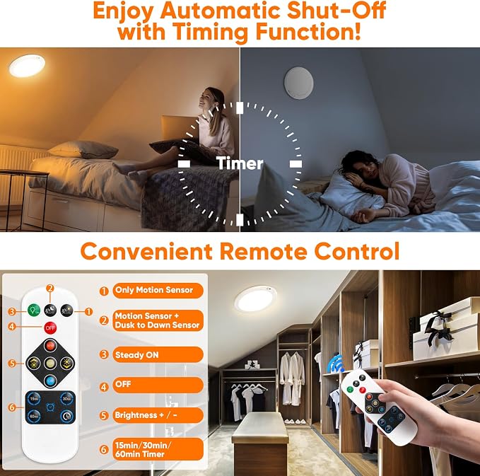 Rechargeable Motion Sensor Ceiling Lights - Image 8