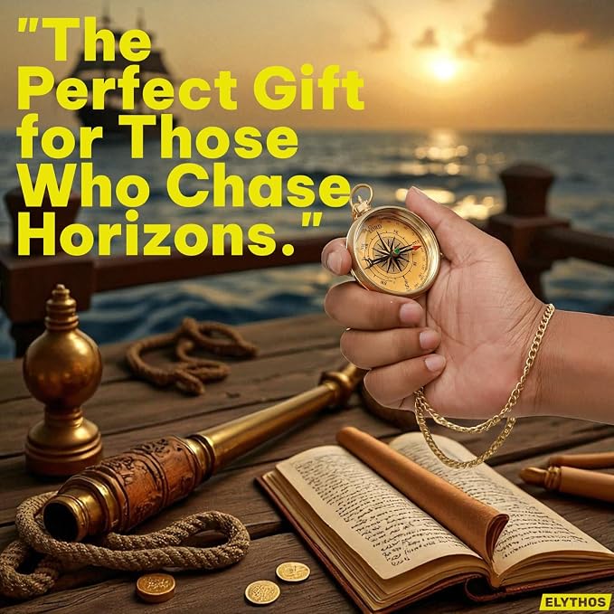 Handmade Brass Antique Compass - Image 7