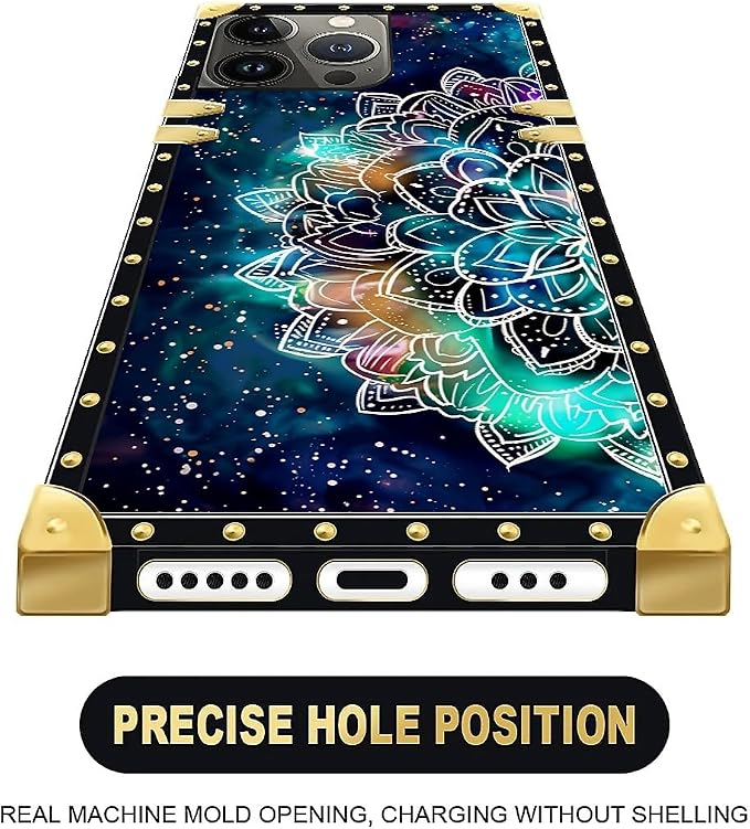 Compatible with iPhone 13 Pro Max Case, Starry Sky Colourful Mandala Luxury - Image 5