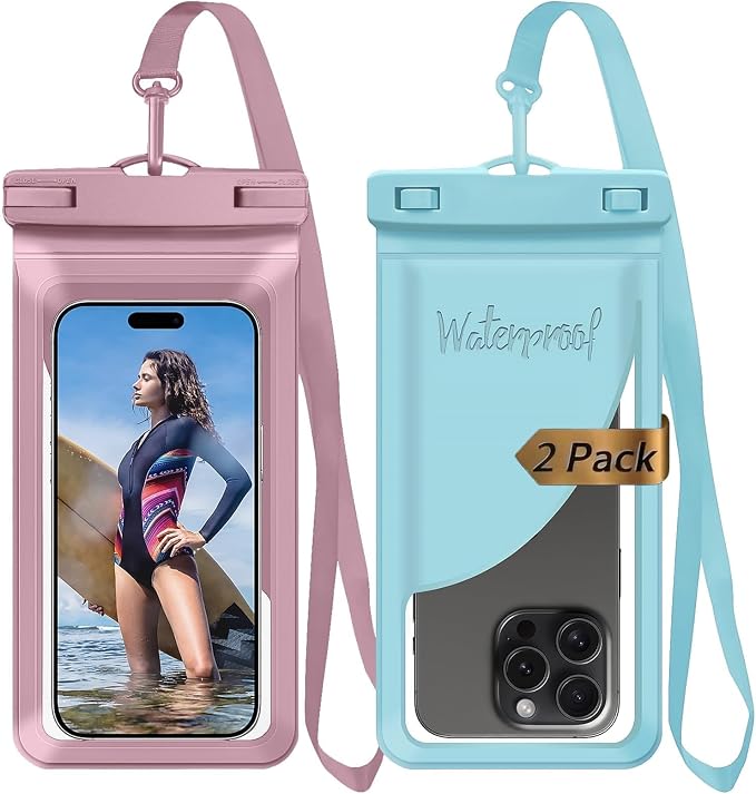 Waterproof Phone Pouch, with Interior Card Pocket, Large Waterproof Phone Case by Vsagier