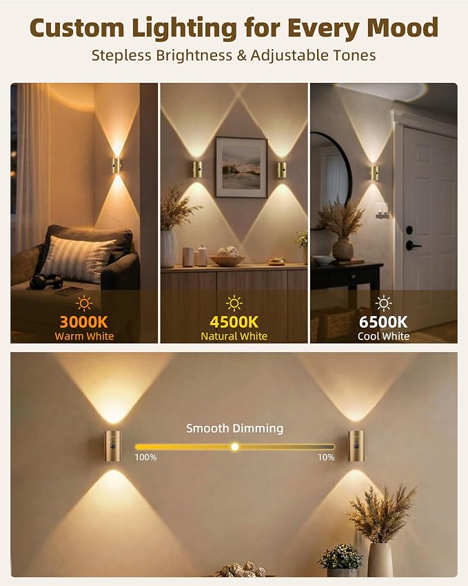 EZVALO Motion Sensor Wall Sconces - Image 4