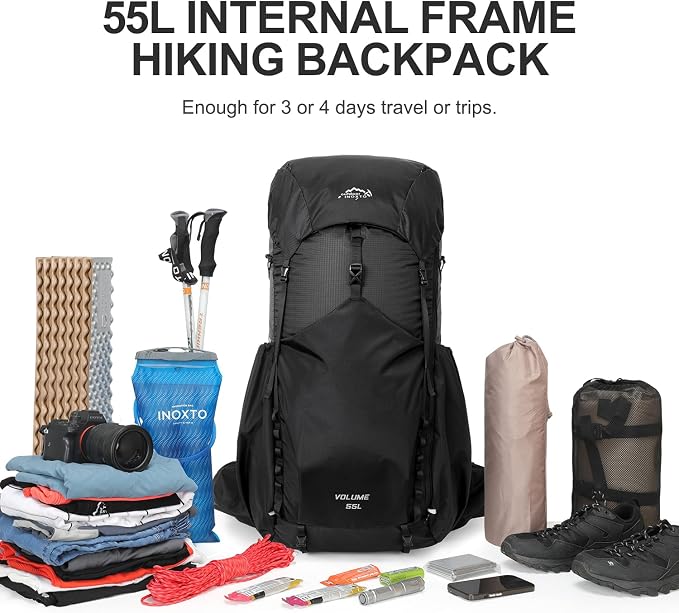 IX INOXTO 55L Internal Frame Waterproof Hiking Camping Backpack - Image 7