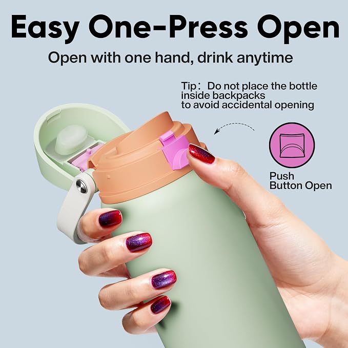 Insulated Water Bottle with Straw - Image 5
