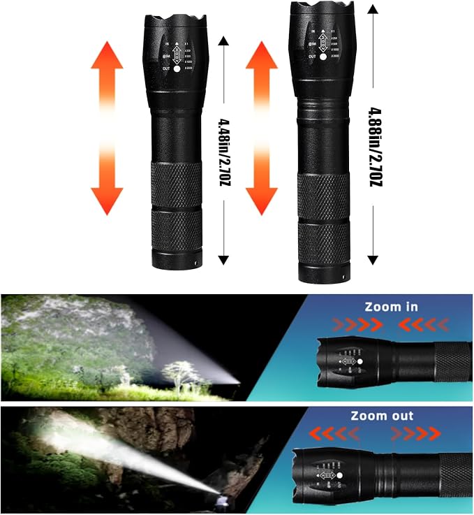 3 Pack LED Rechargeable Flashlight, Super Bright Small Mini Camping Flashlights - Image 3