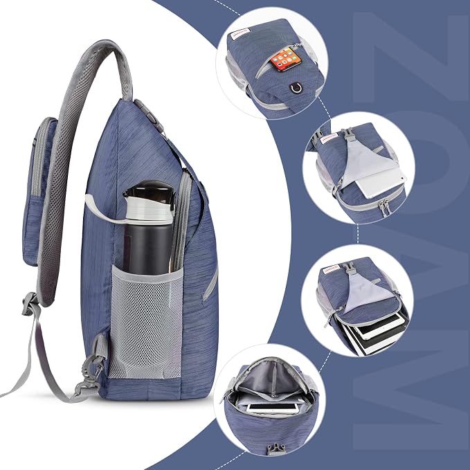 ZOMAKE Sling Bag, Small Crossbody Sling Backpack, Water Resistant Shoulder - Image 3