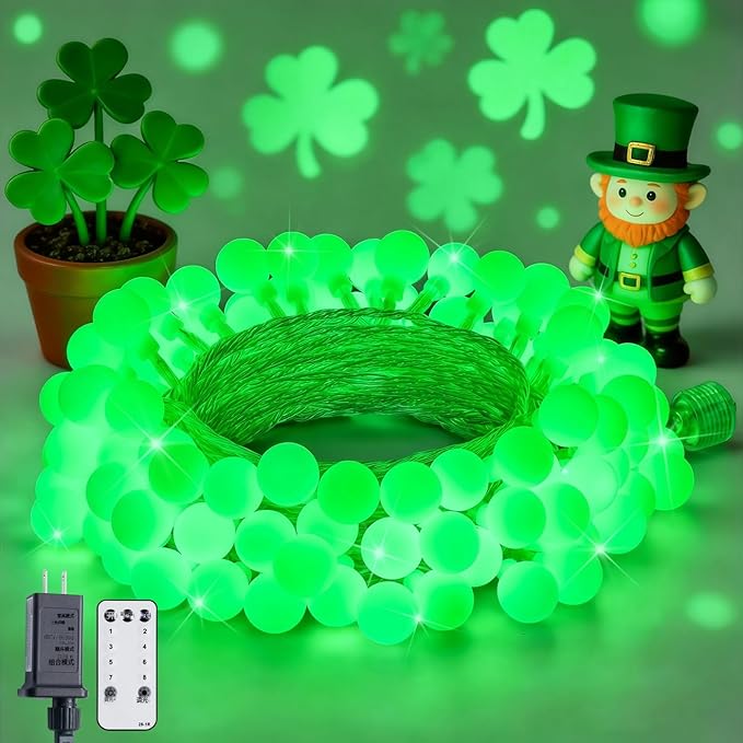 JMEXSUSS Connectable 100 LED Globe String Lights Indoor, 33ft 8 Modes Christmas by JMEXSUSS