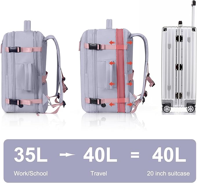 Hanples Large Travel Backpack for Women as Person Item Flight Approved - Image 6