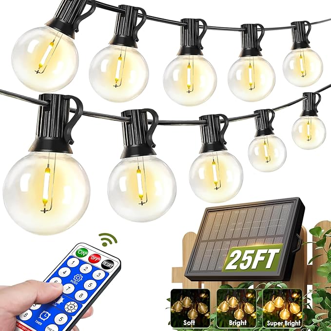 Nisocy 25FT Solar String Lights Outdoor Waterproof by NISOCYLighting
