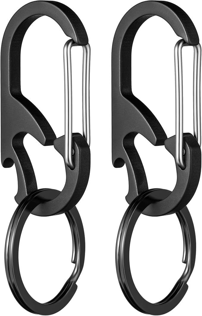 TISUR Titanium Carabiner Keychain Clip, Anti-Lost Key Ring Holder, Self-Locking by TISUR