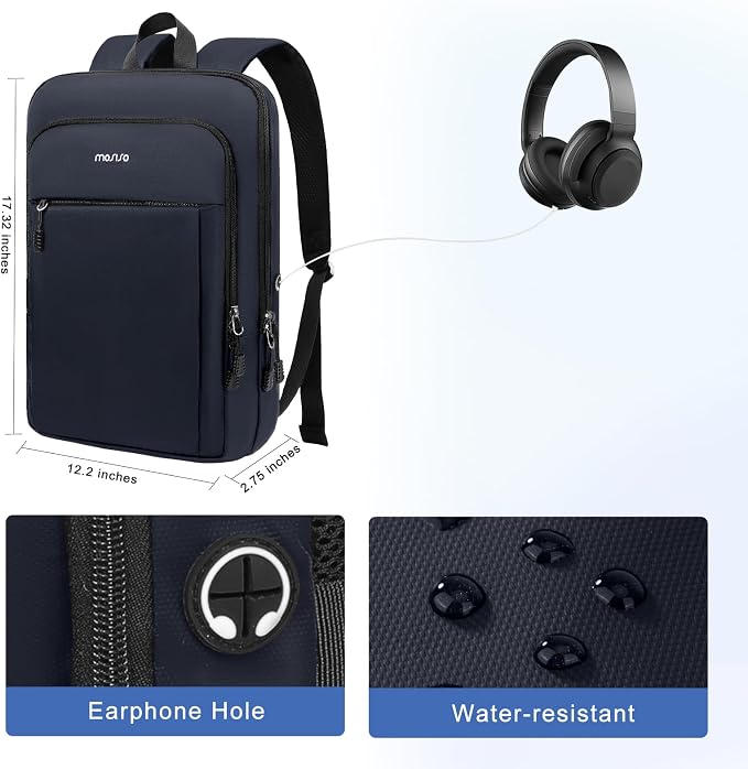 MOSISO Laptop Backpack for Men, Slim Lightweight Compact Computer Backpack for - Image 4
