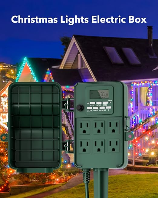 BN-LINK Outdoor Power Stake, 7-Day Programmable Digital Timer, 6 Outlets - Image 7
