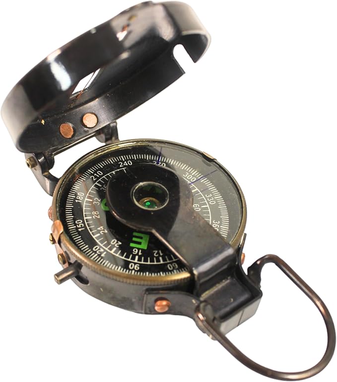 Vintage Lensatic Compass Black Military Compass Navigational Device Nautical - Image 7