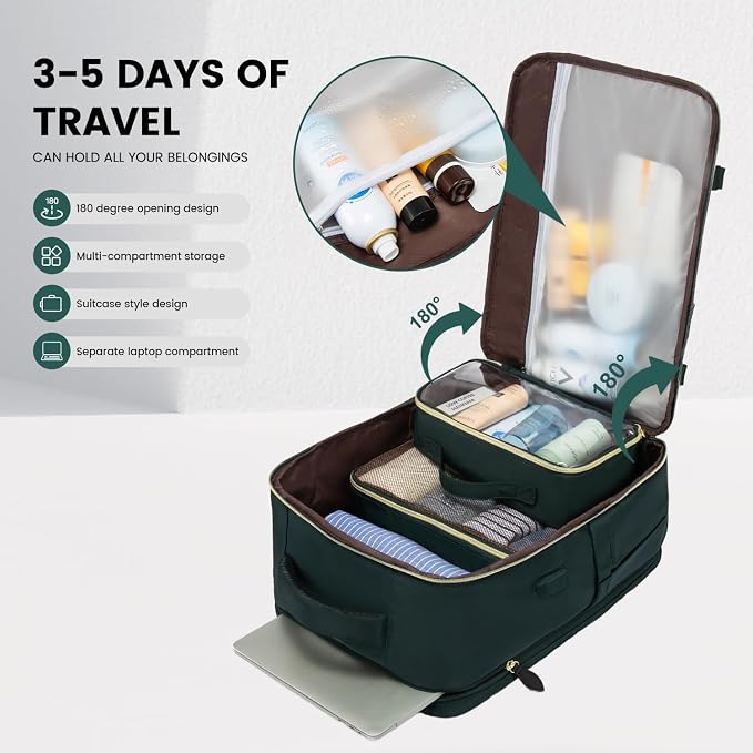 LOVEVOOK Travel Backpack for Women, 40L Carry On Backpack - Image 2