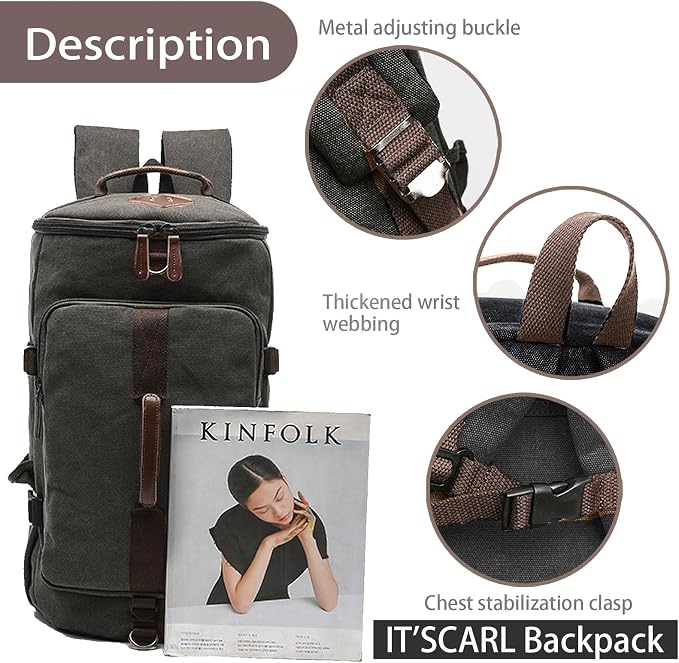 IT'SCARL Large backpack for men, Backpack for travel, Mens backpack, Waterproof - Image 4