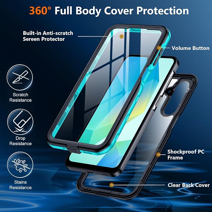 SPIDERCASE for Samsung Galaxy A16 5G Case Waterproof, Built-in Screen & Camera - Image 5