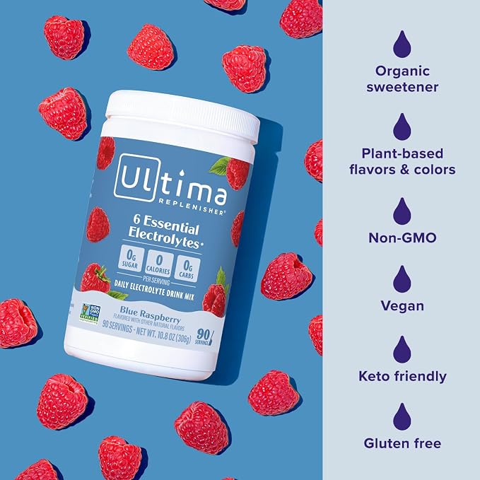Ultima Replenisher Daily Electrolyte Powder Drink Mix – Sugar Free – Blue - Image 5