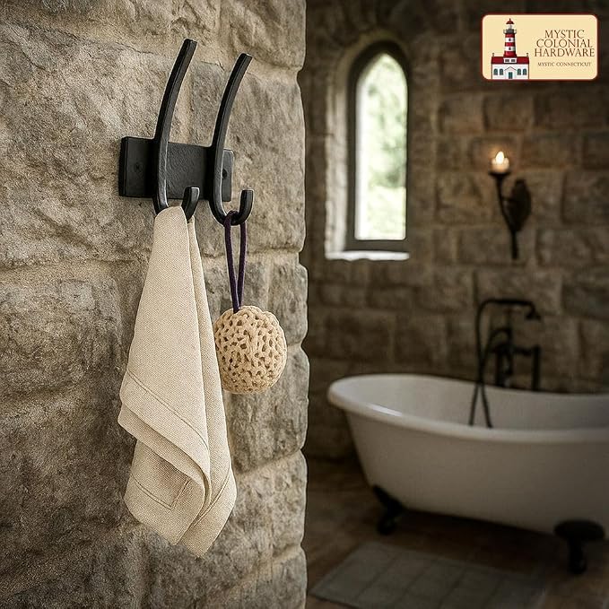 Mystic Colonial Medieval Hand-Forged Iron Double Wall Hook � 1 Pc | Heavy Duty - Image 5