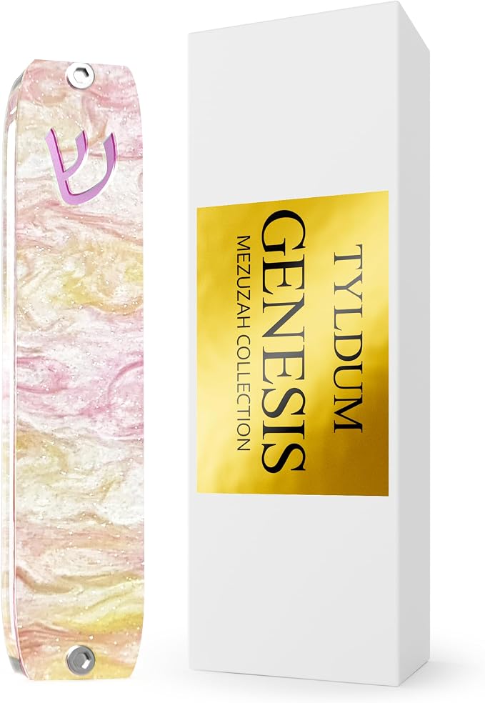 Genesis Mezuzah for Door – Modern Acrylic Mezuzah Case Without Kosher Scroll – by TYLDUM