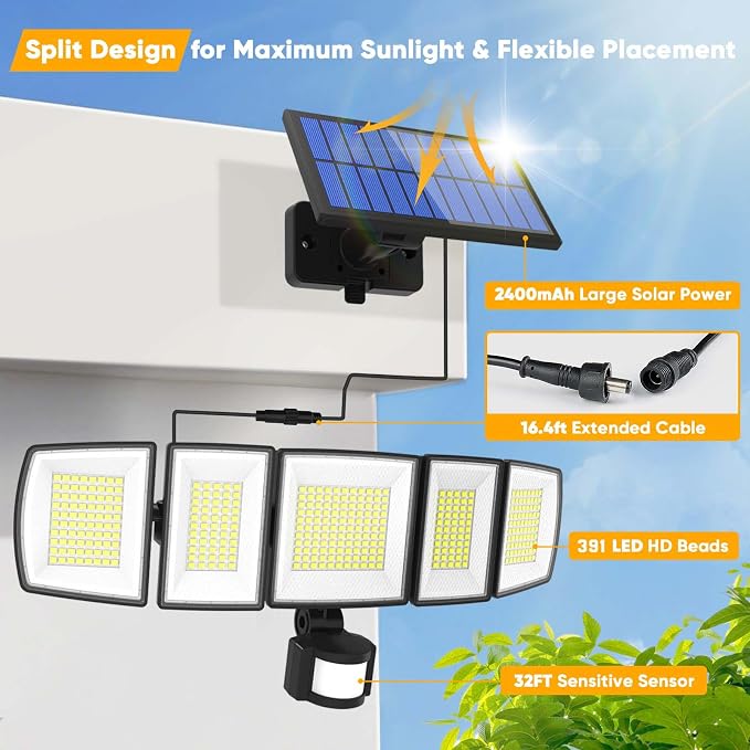 Solar Motion Lights Outdoor - - Image 2