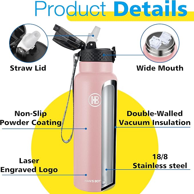 Han's Bottle Sports Water Bottle - 24 Oz - Image 5