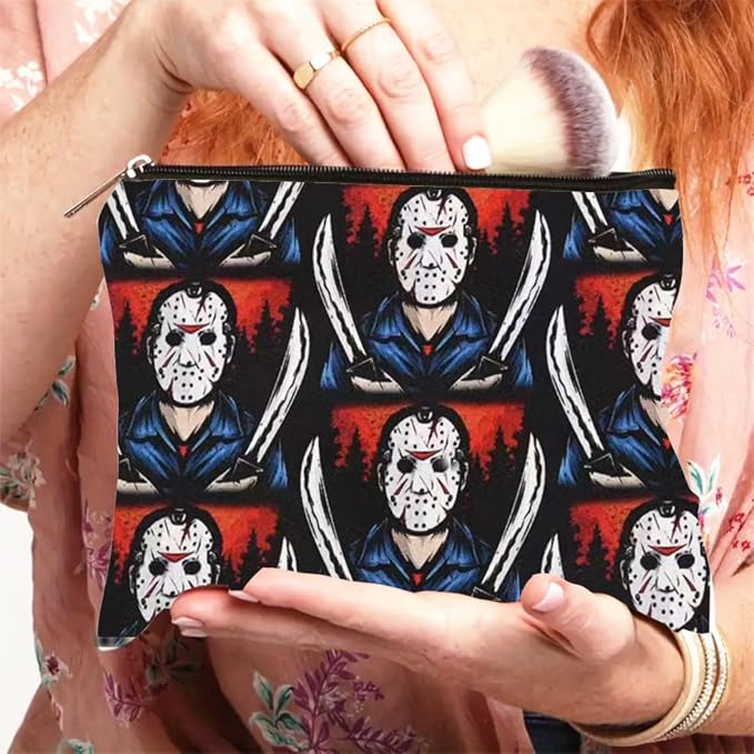 Horror Themed Makeup Bag with Zipper, Camping & Outdoor Use, Unisex Adult Gift - Image 6