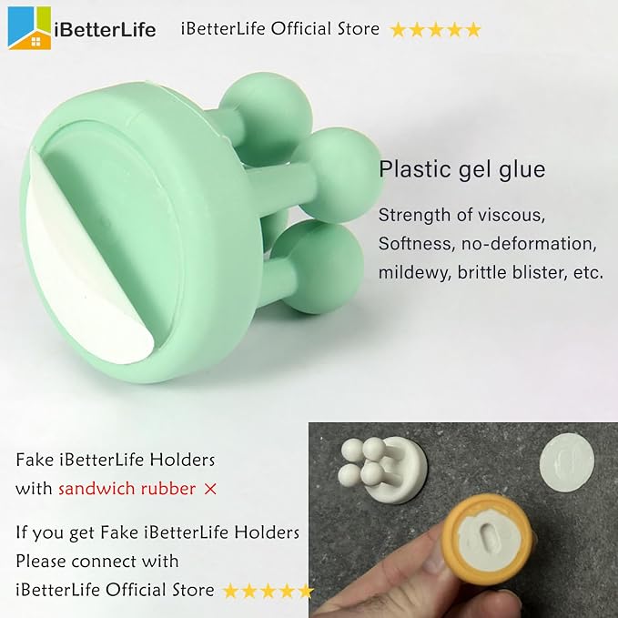 iBetterLife 6Pcs Toothbrush Holders Wall Mounted - Image 8