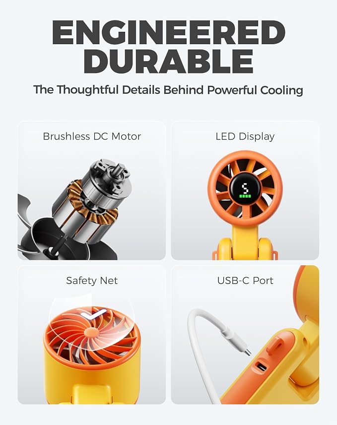 Diveblues Portable Handheld Turbo Fan, 5 Gear Wind, Battery Operated, 3 IN 1 - Image 7