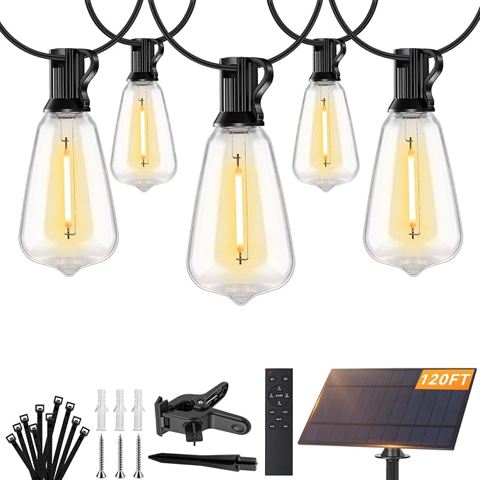 Brightever 120FT Solar String Lights Outdoor Waterproof, Patio Lights Solar by Brightever