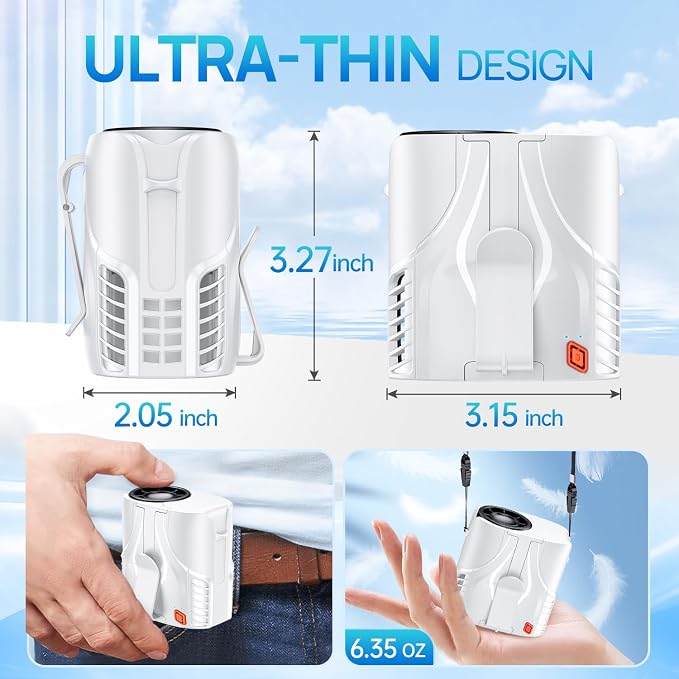 Portable Personal Waist Fan& Neck Fan, 14000RPM Brushless Motor, 40H Runtime - Image 4