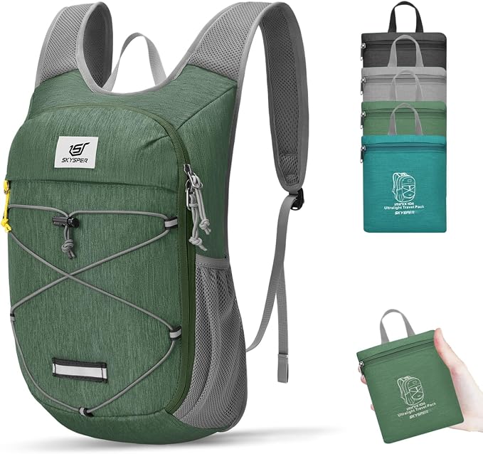 SKYSPER Foldable Hiking Backpack - 10L/15L Small Lightweight Daypack Breathable by SKYSPER
