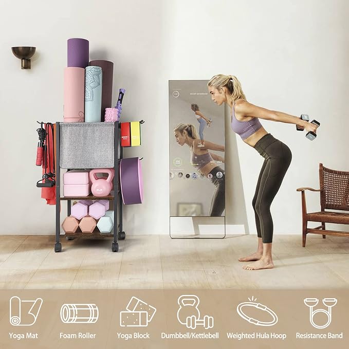 Yoga Mat Storage Rack Home Gym Equipment Workout Equipment Organizer Yoga Mat - Image 3