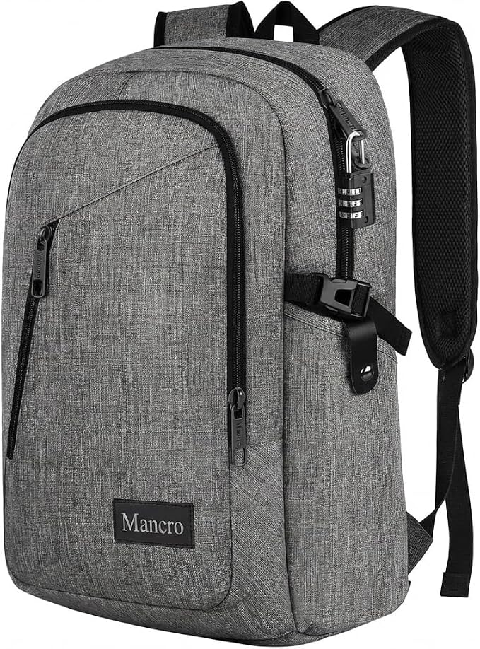 Mancro 17.3 Inch Business Laptop Backpack Large Travel Backpack Lightweight by Mancro