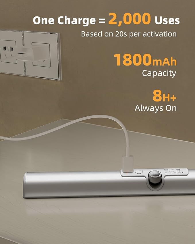 EZVALO 13-inch Motion Sensor Closet Lights, 2 Pack Rechargeable LED Lights - Image 4